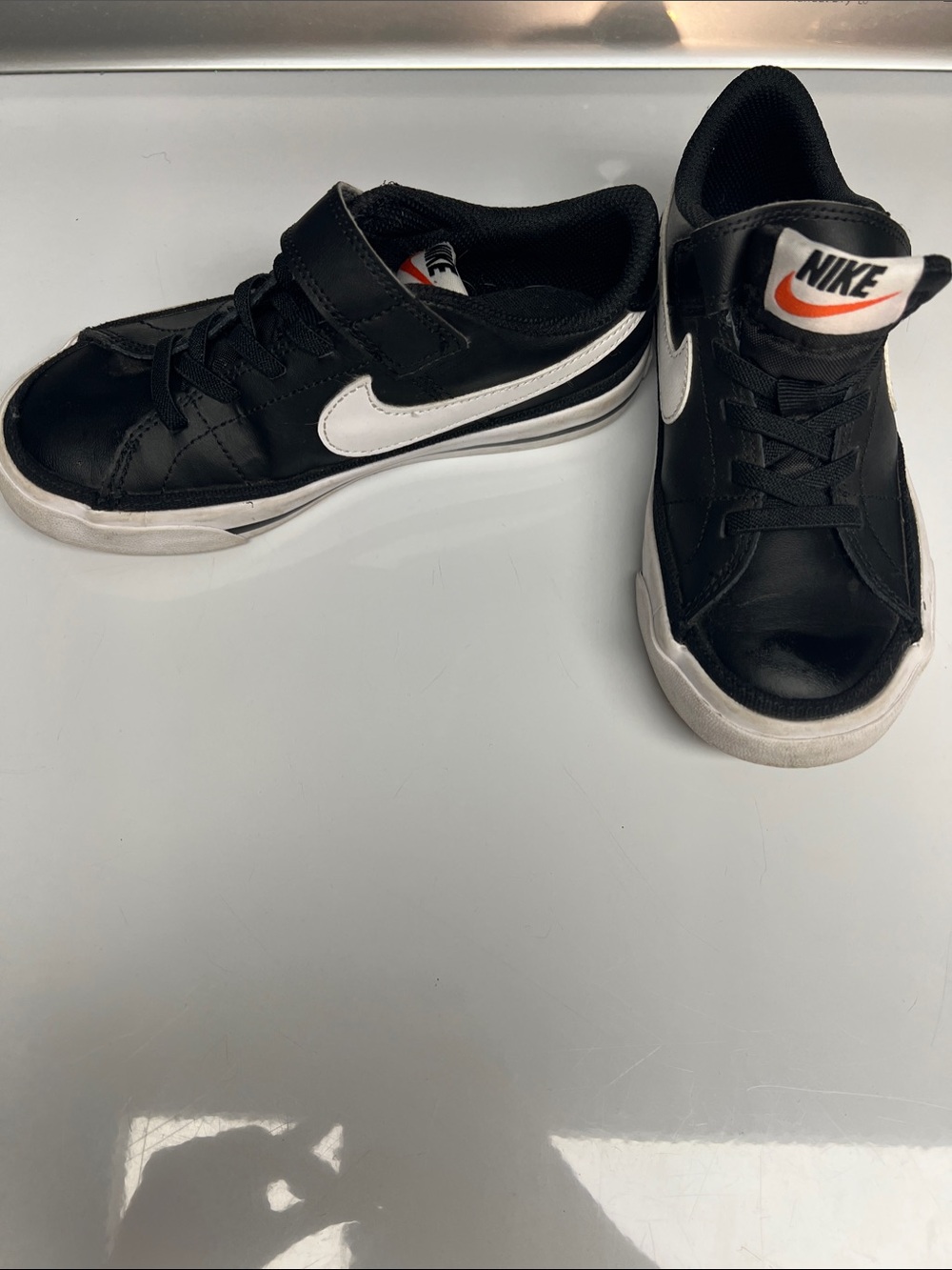 Nike Kids Black and White Hook-and-Loop Sneakers